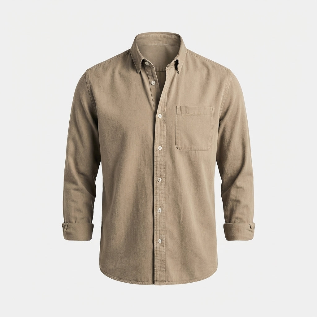 Gauvain - Camisa casual de manga larga para hombre
