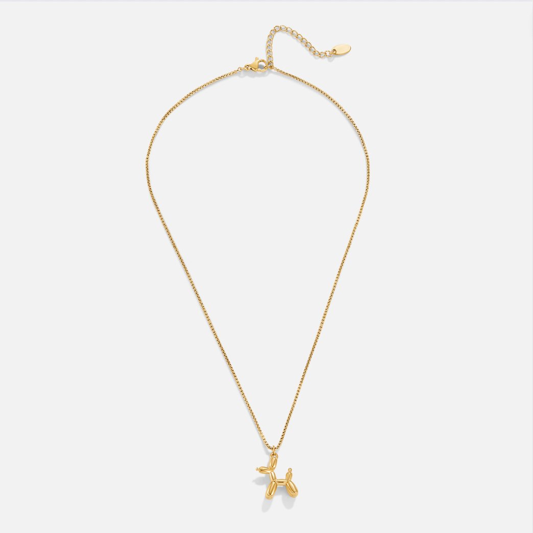 Nerina – Collar con colgante de perro y globo dorado