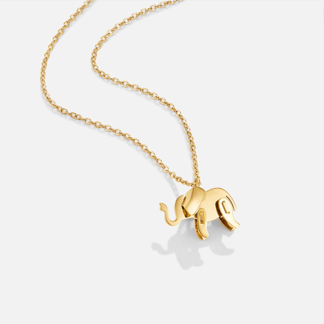 Dione - Collar de elefante dorado