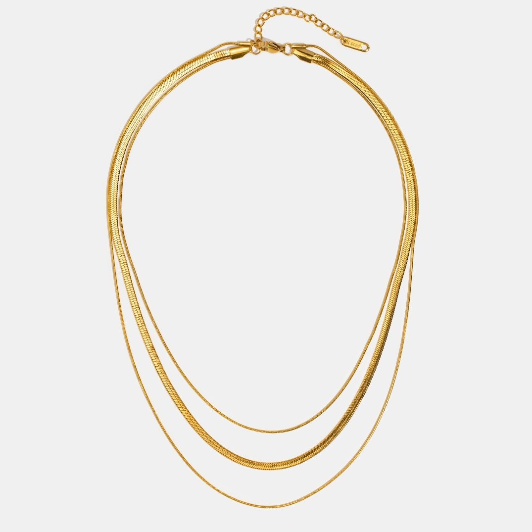 Agot – Collar de Cadena Multicapa Dorada