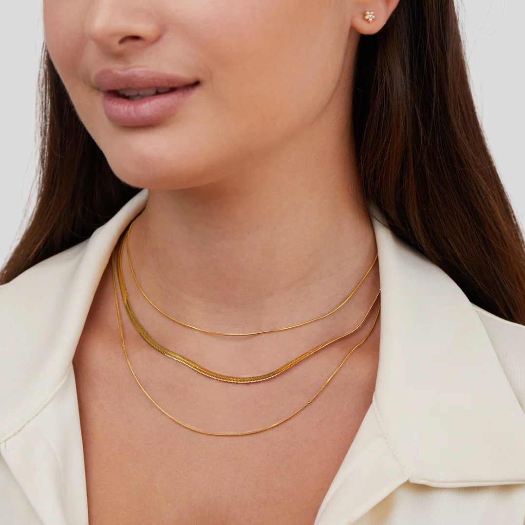 Agot – Collar de Cadena Multicapa Dorada