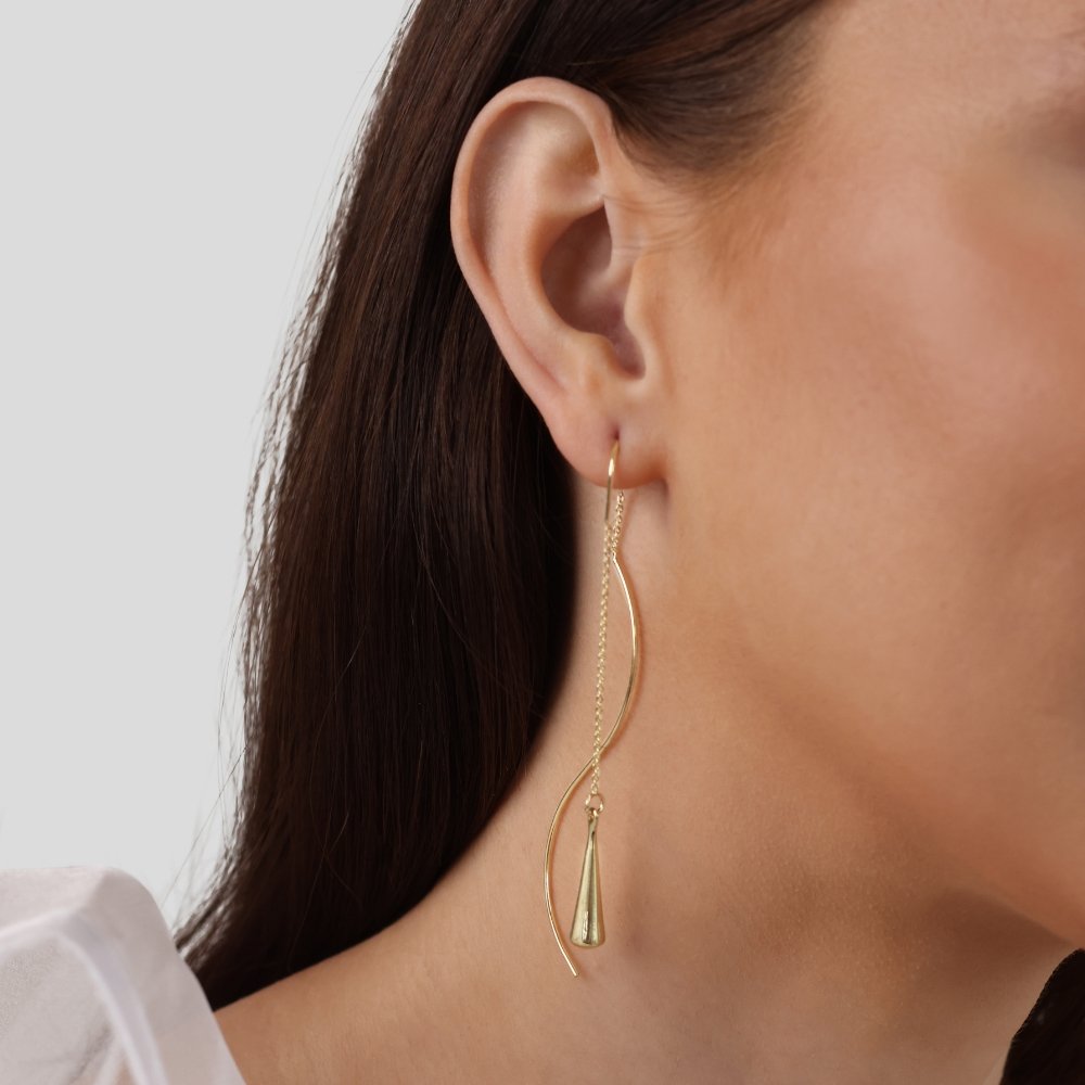 Amaris – Pendientes de gotas de oro con borlas