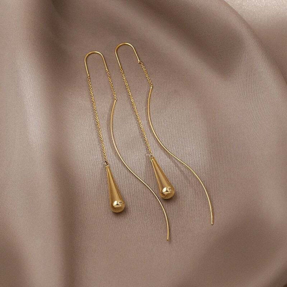 Amaris – Pendientes de gotas de oro con borlas