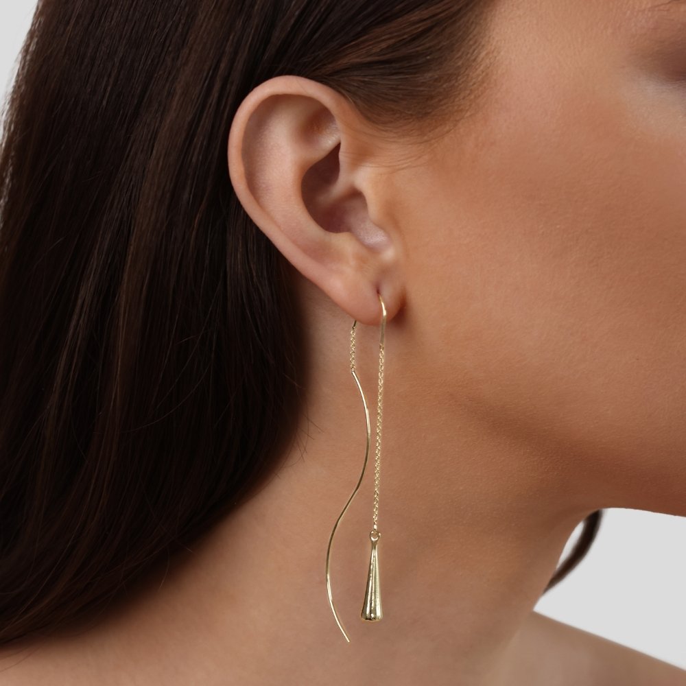 Amaris – Pendientes de gotas de oro con borlas
