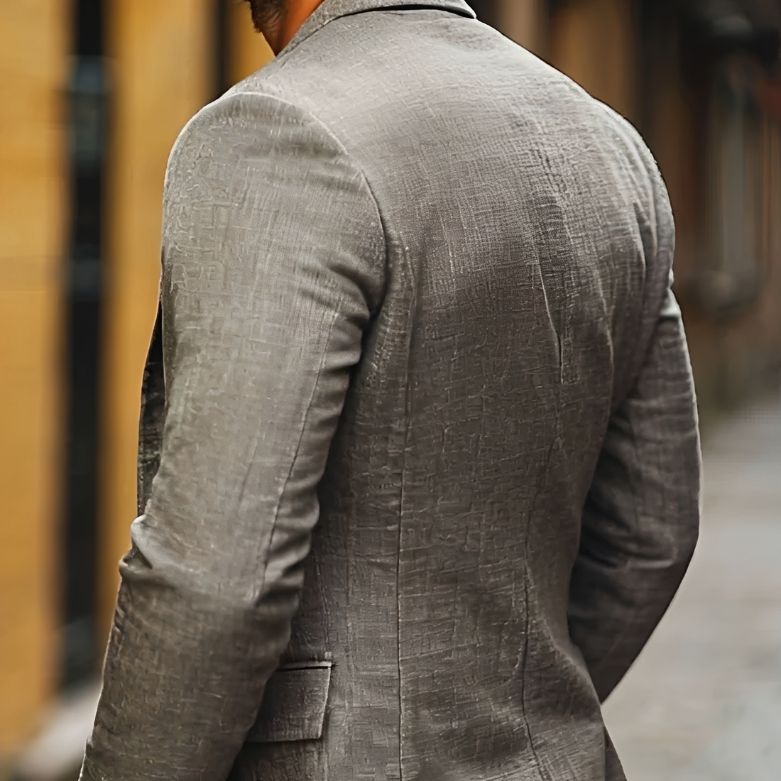 Americana casual para hombre con solapa en muesca y corte slim - Cierre de dos botones