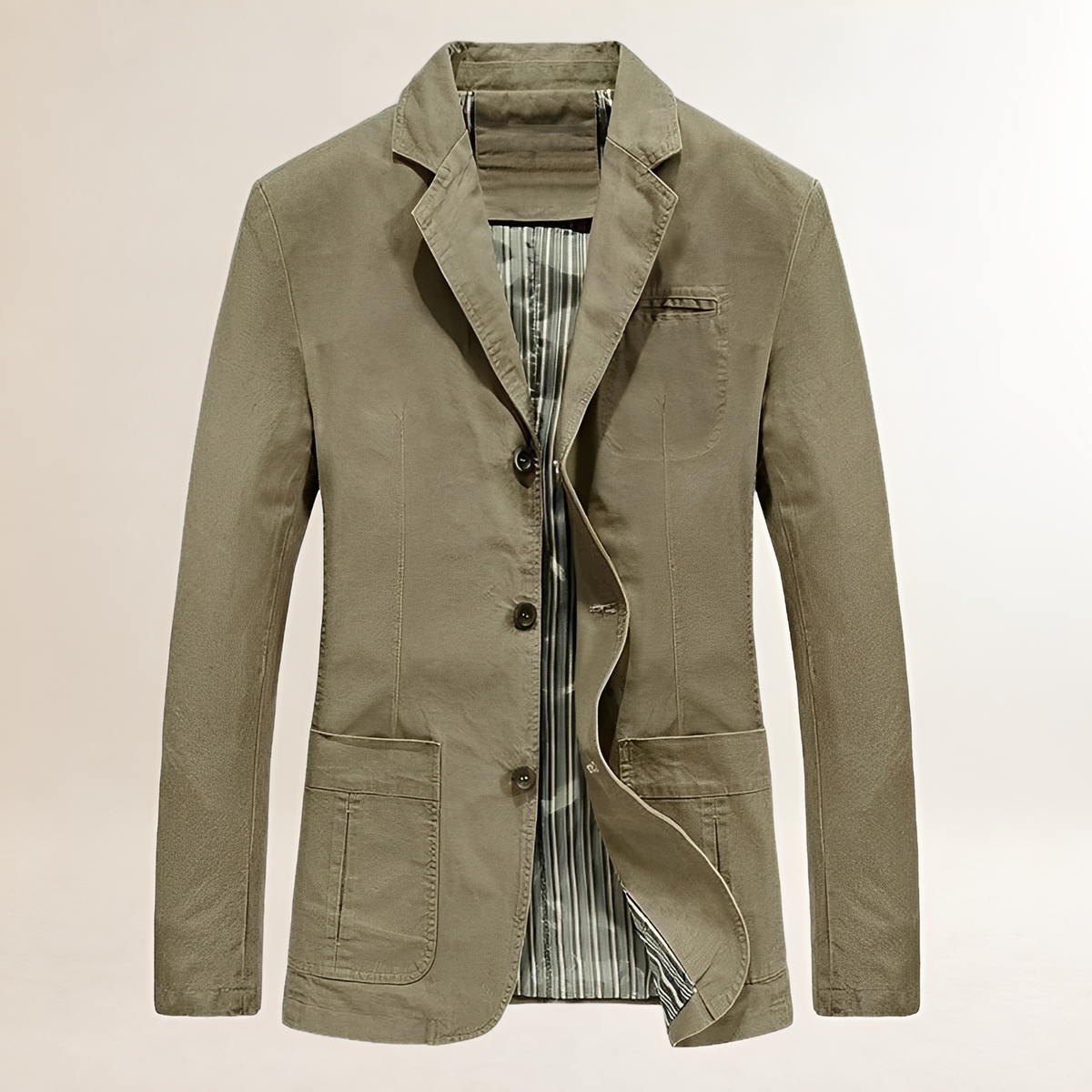 Americano casual para hombre blazer ligero de corte entallado con botones y bolsillos múltiples
