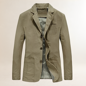 Americano casual para hombre blazer ligero de corte entallado con botones y bolsillos múltiples