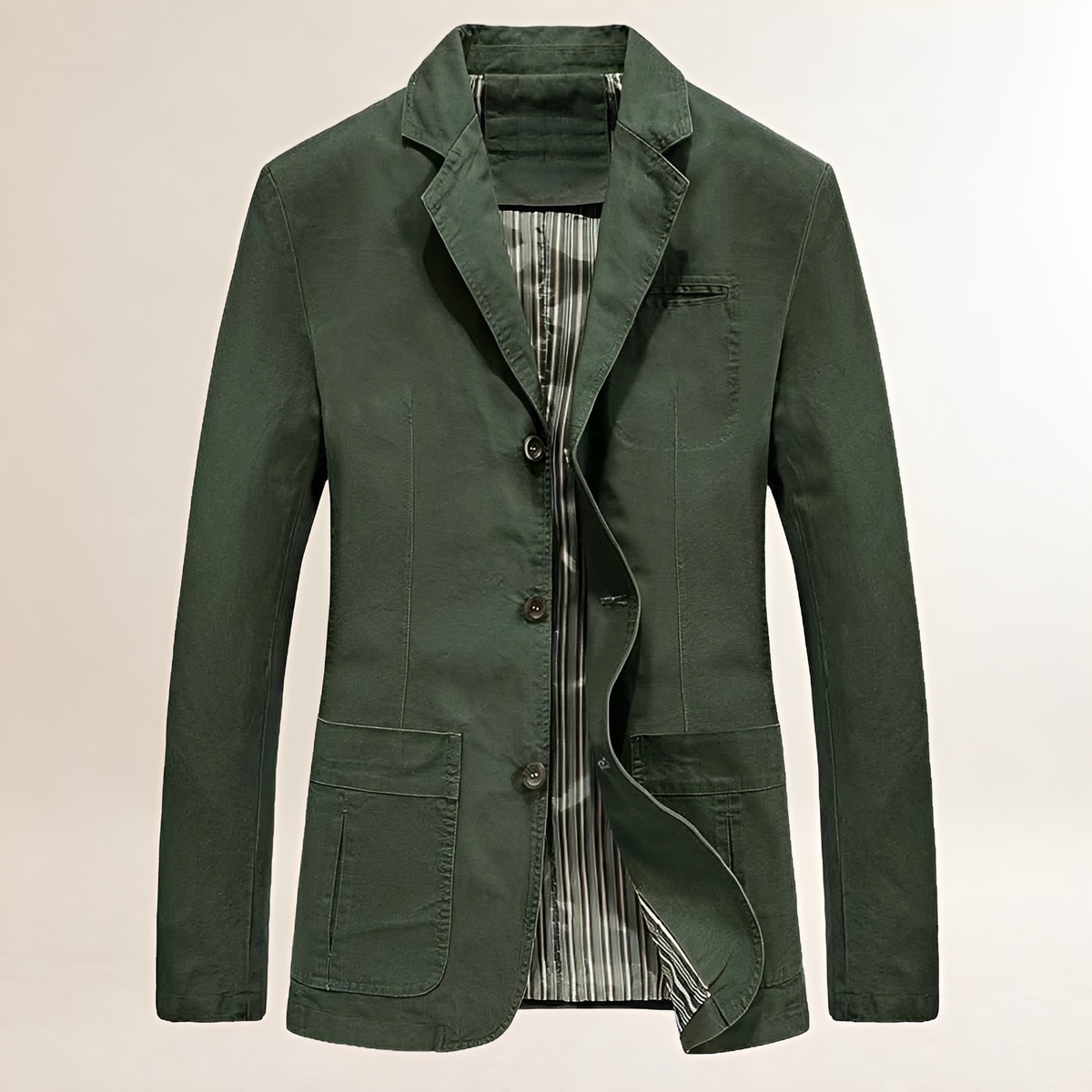 Americano casual para hombre blazer ligero de corte entallado con botones y bolsillos múltiples