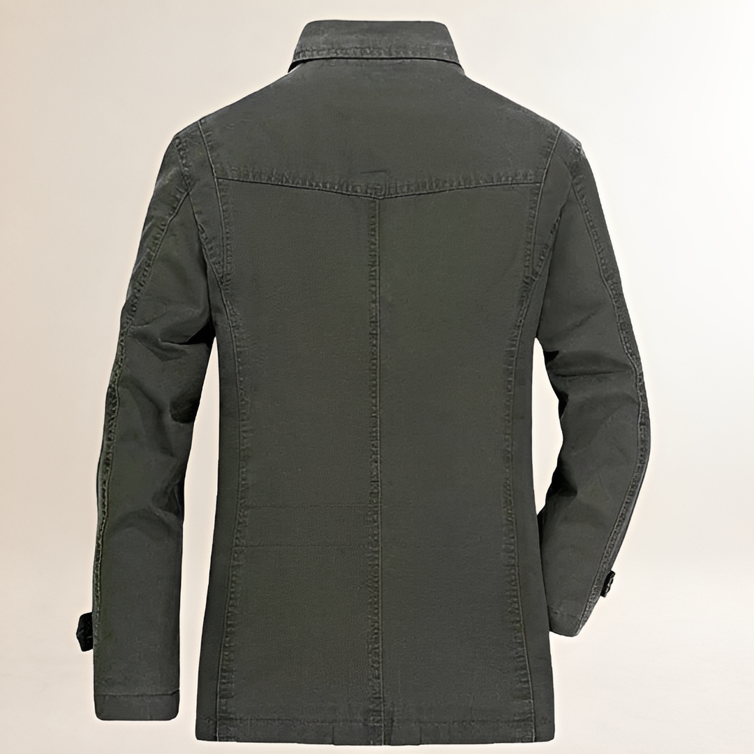 Blazer casual para hombre con múltiples bolsillos y cierre de botones - ajuste regular
