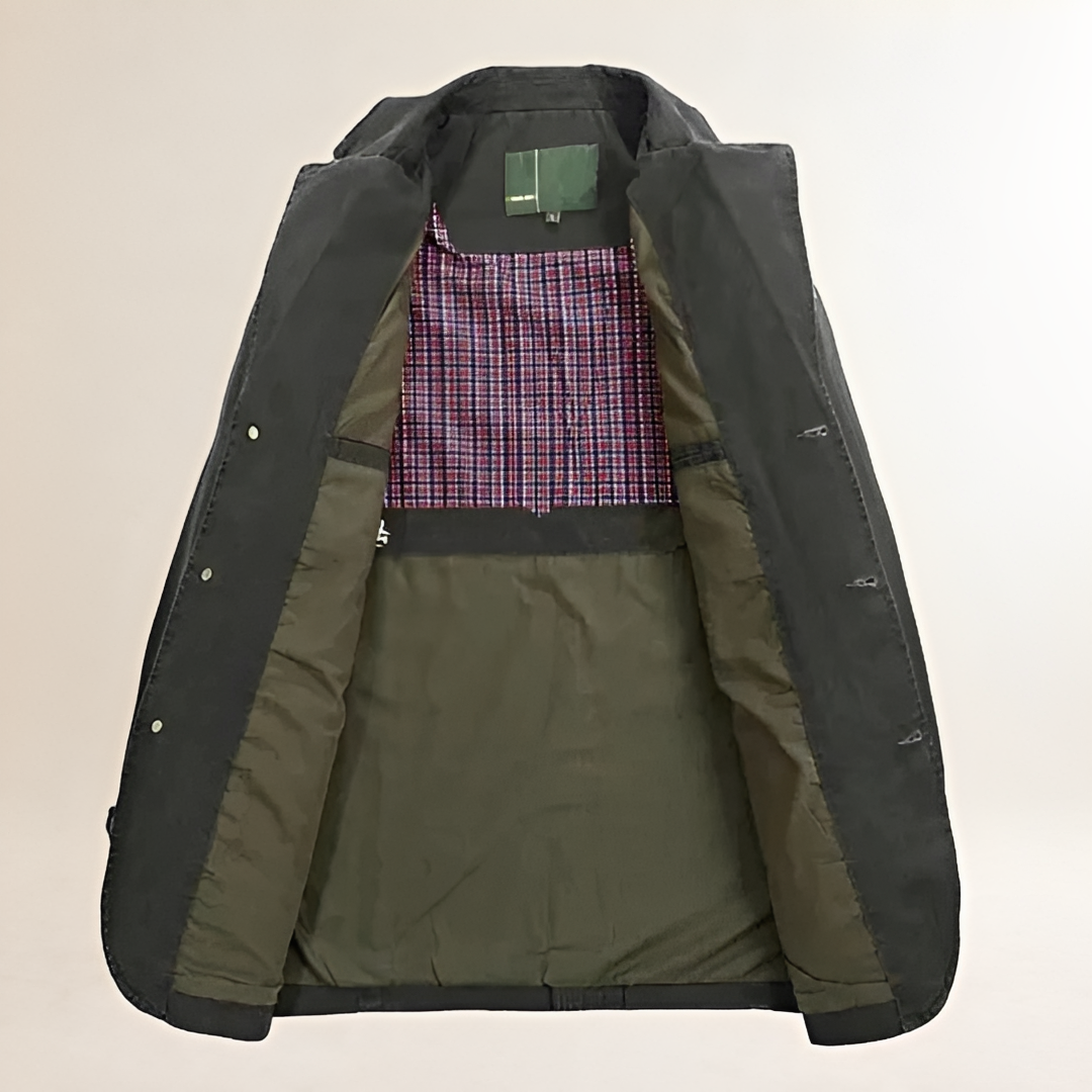 Blazer casual para hombre con múltiples bolsillos y cierre de botones - ajuste regular