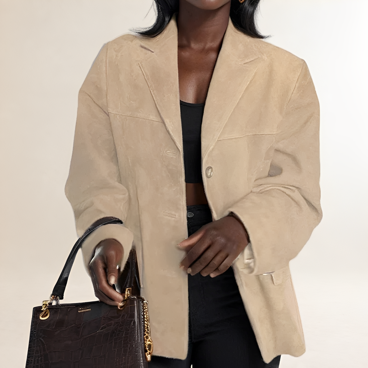 Blazer mujer oversize con botones diseño versátil
