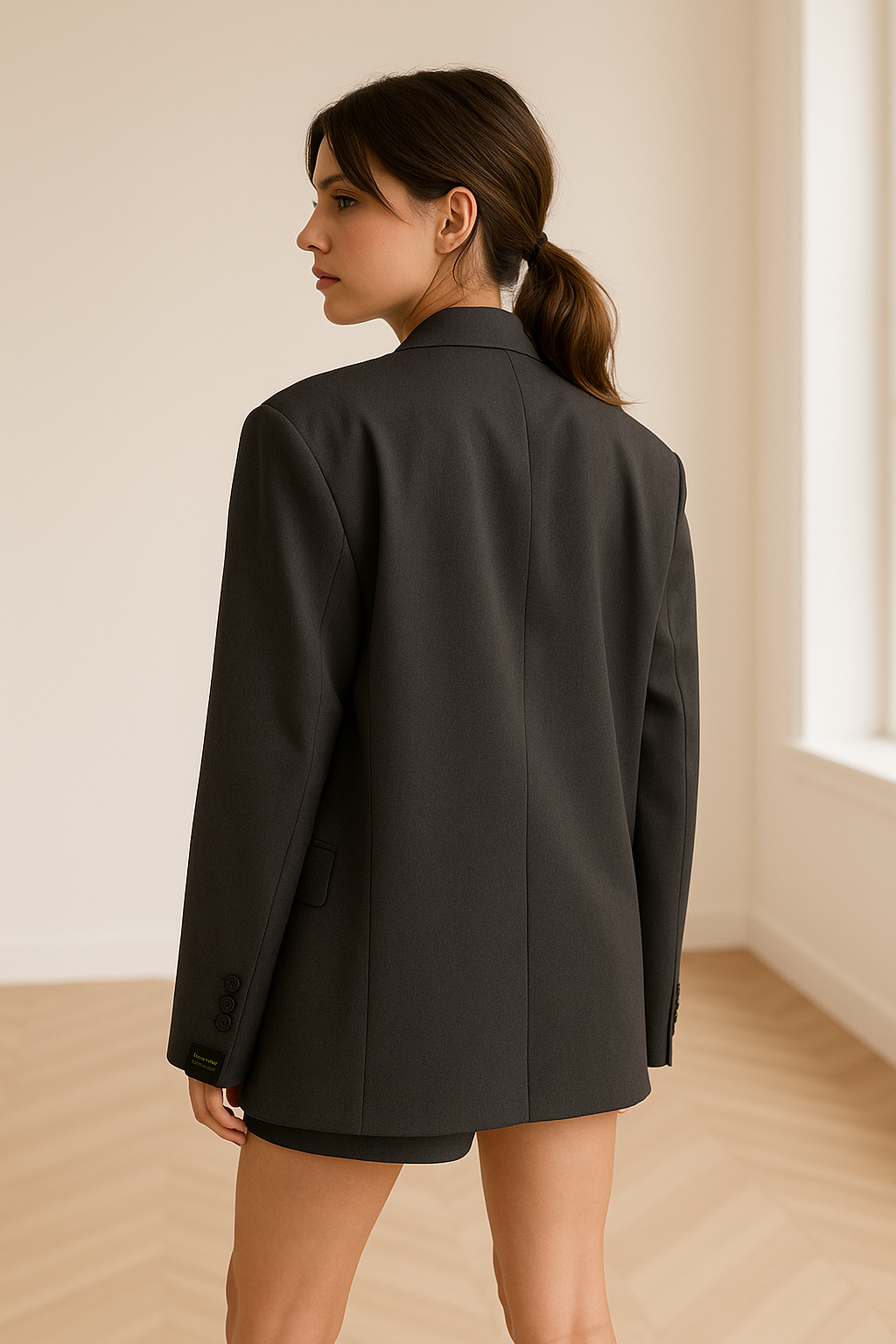 Blazer mujer oversize con cierre de botones y solapas de muesca
