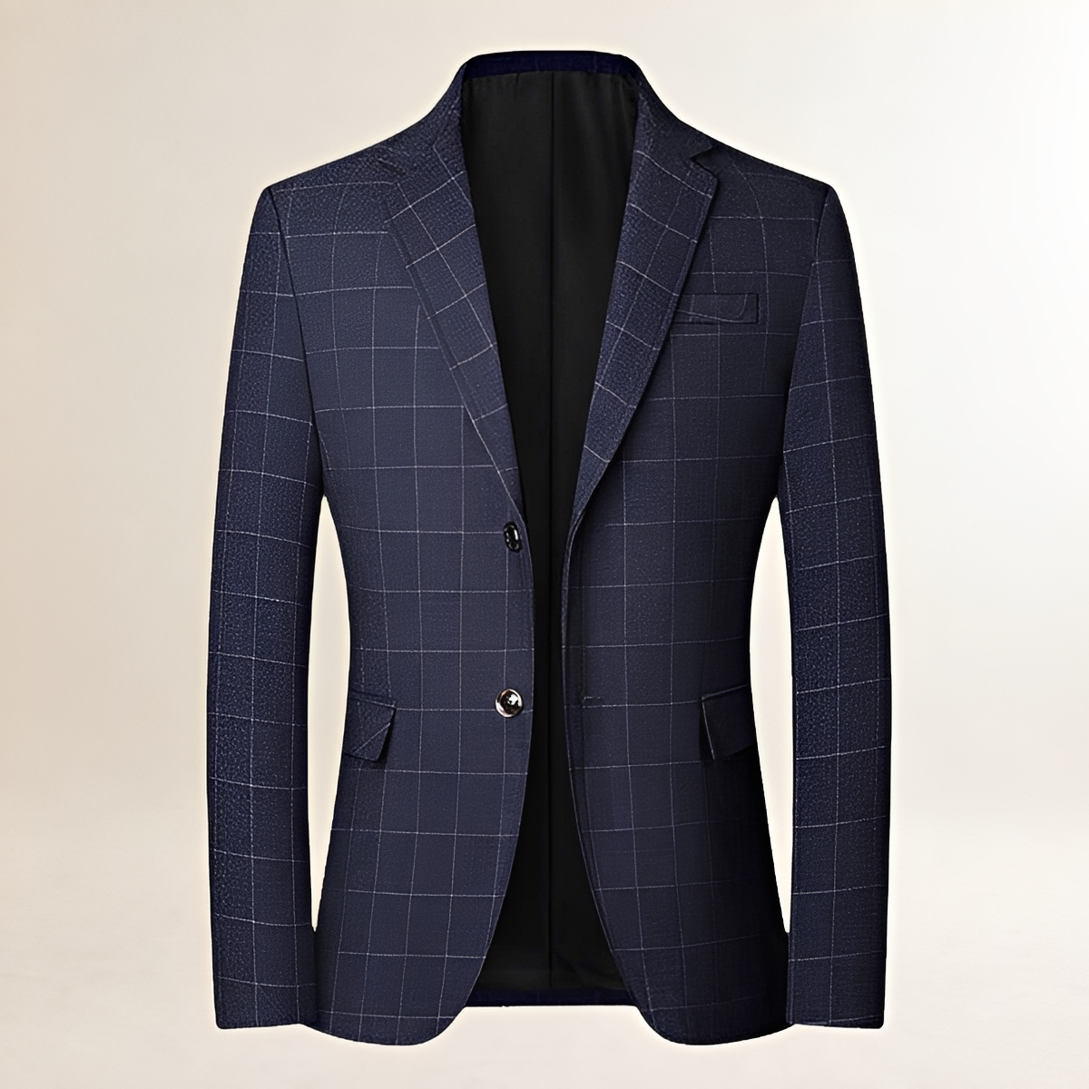 Blazer para hombre con patrón de cuadros, cierre de dos botones y ajuste entallado