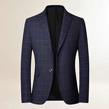 Blazer para hombre con patrón de cuadros, cierre de dos botones y ajuste entallado