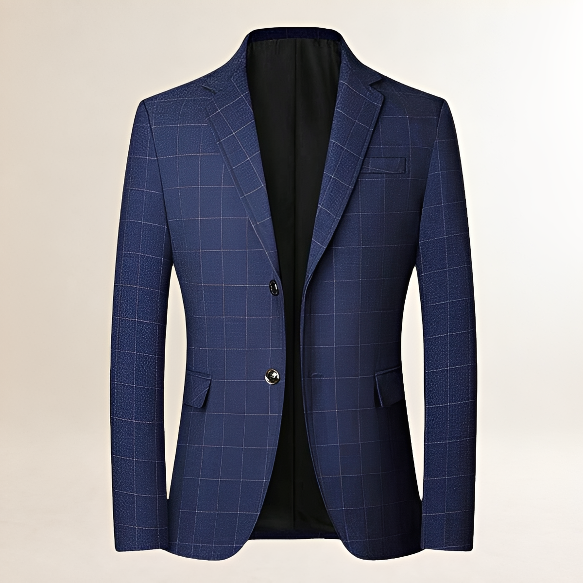 Blazer para hombre con patrón de cuadros, cierre de dos botones y ajuste entallado