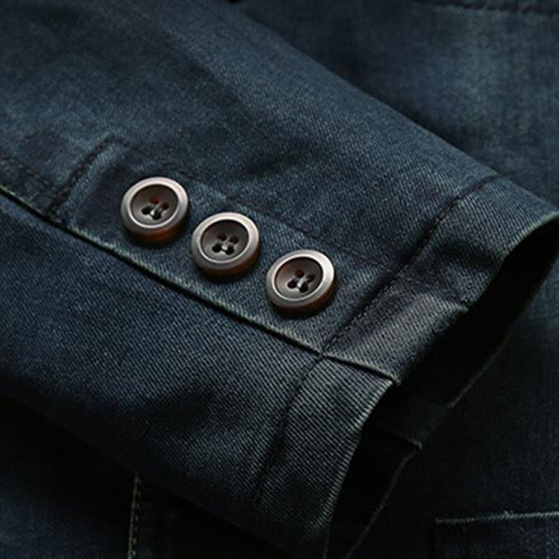 Blazer para hombre de corte entallado con bolsillos funcionales y diseño moderno
