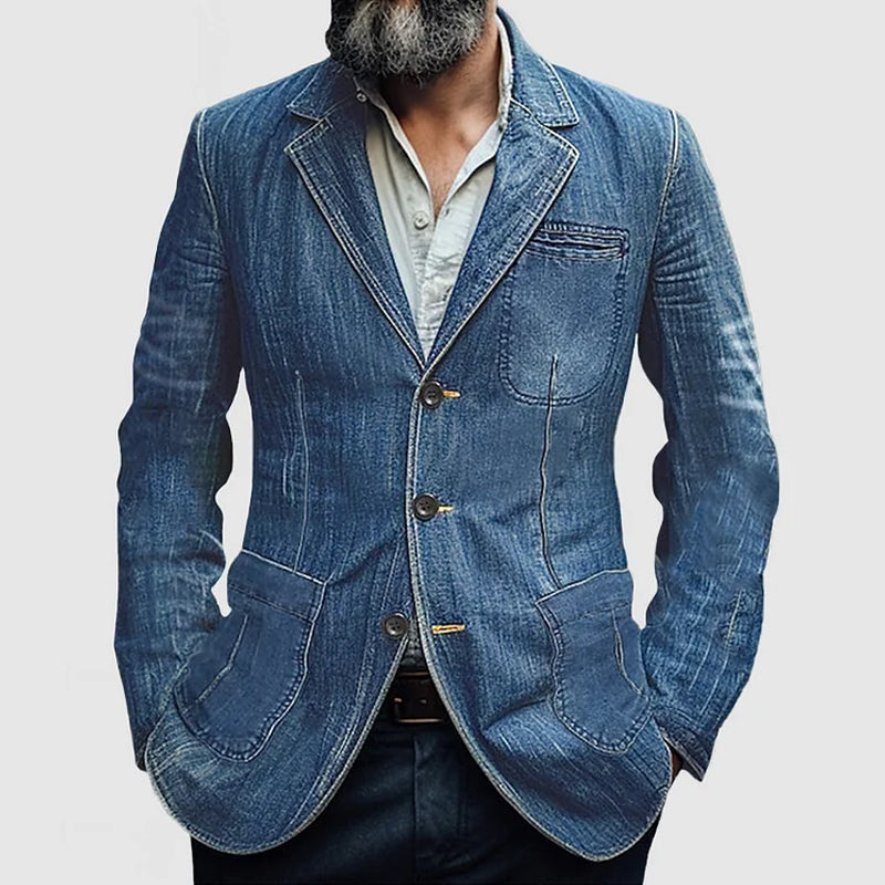 Blazer para hombre de corte entallado con bolsillos funcionales y diseño moderno