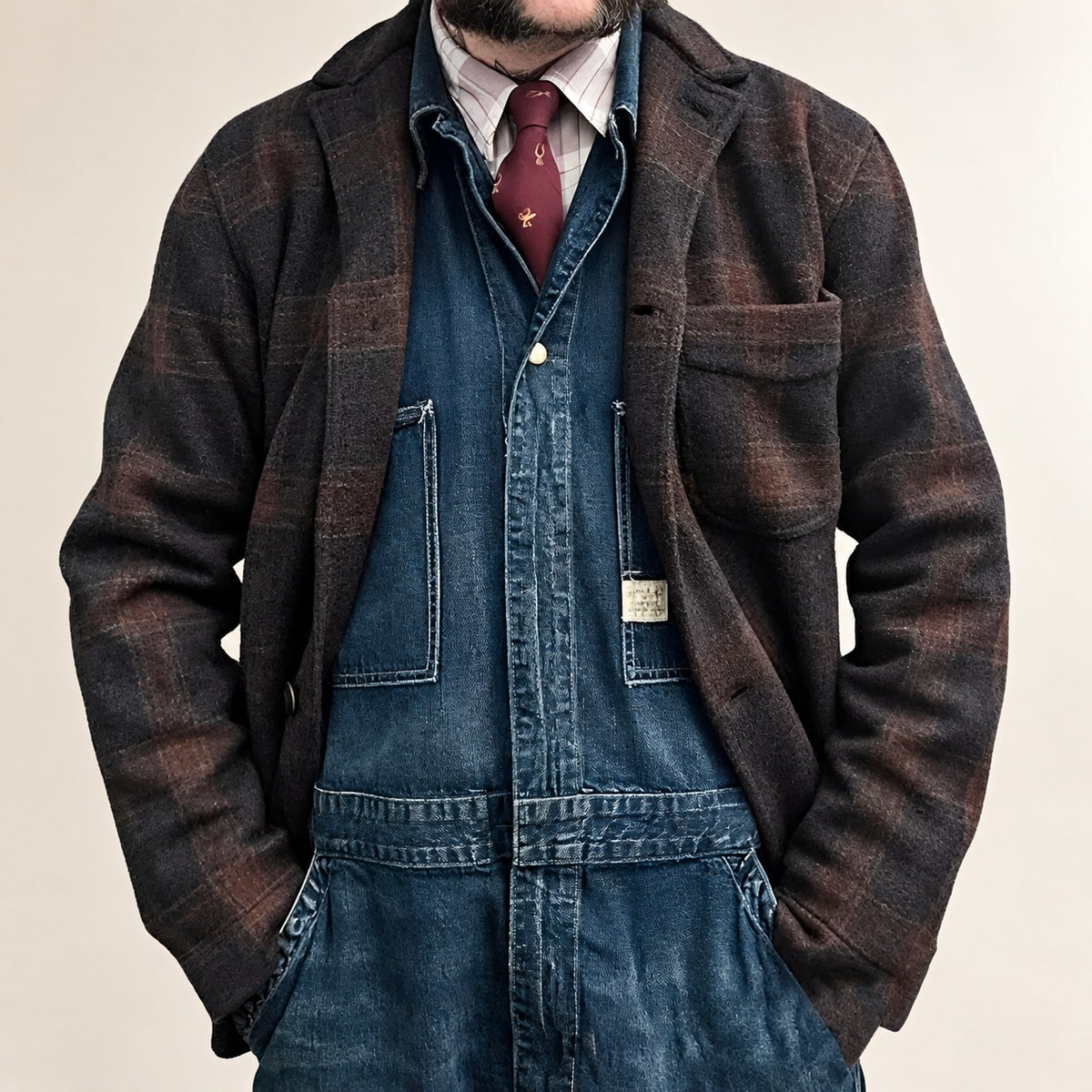 Blazer para hombre de cuadros con solapa y corte holgado - Ocasiones casuales y semi-formales