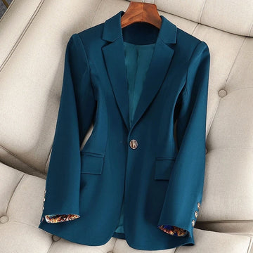 Blazer para mujer con cierre de botón y solapa - corte entallado