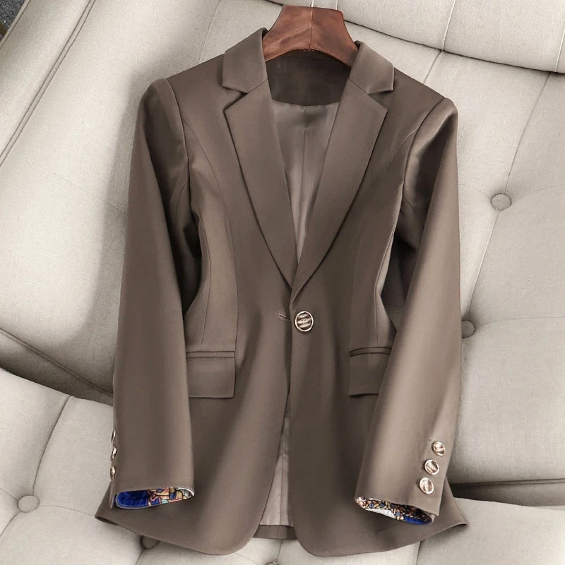 Blazer para mujer con cierre de botón y solapa - corte entallado