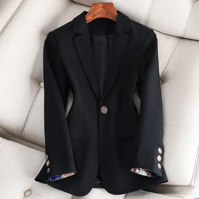 Blazer para mujer con cierre de botón y solapa - corte entallado