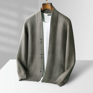 Cárdigan para hombre con botones y costuras en contraste - corte regular