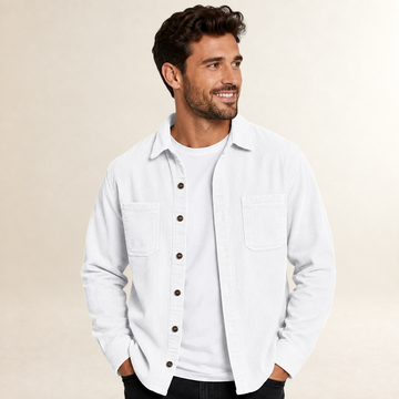 Camisa de hombre overshirt con cuello solapa y cierre de botones - corte regular