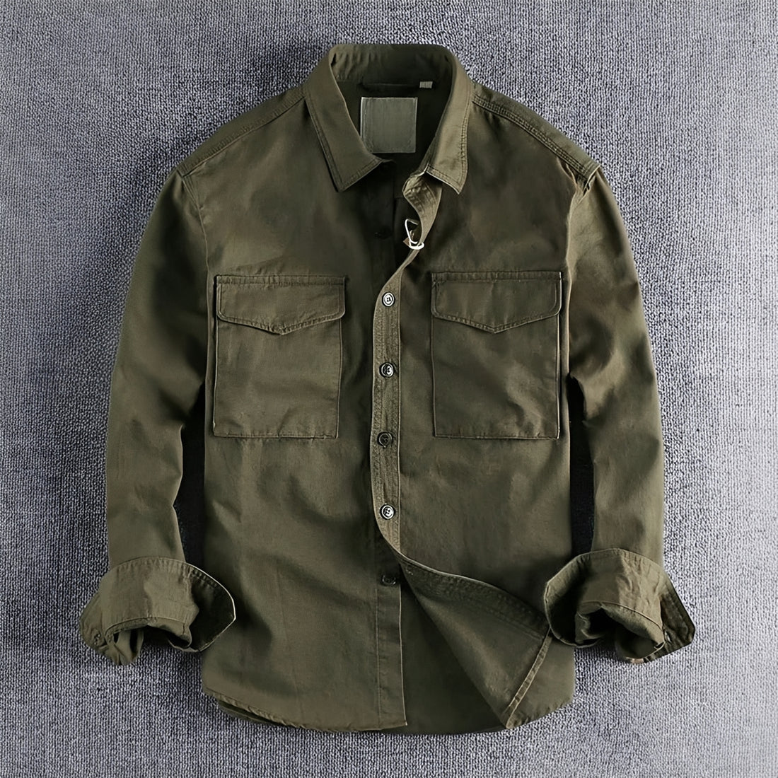 Camisa de trabajo para hombre con cierre de botones y bolsillos en el pecho