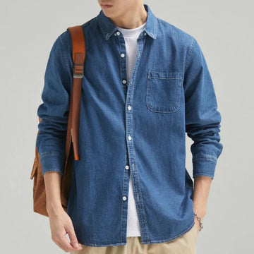 Camisa para hombre de corte clásico con botones y bolsillo en el pecho