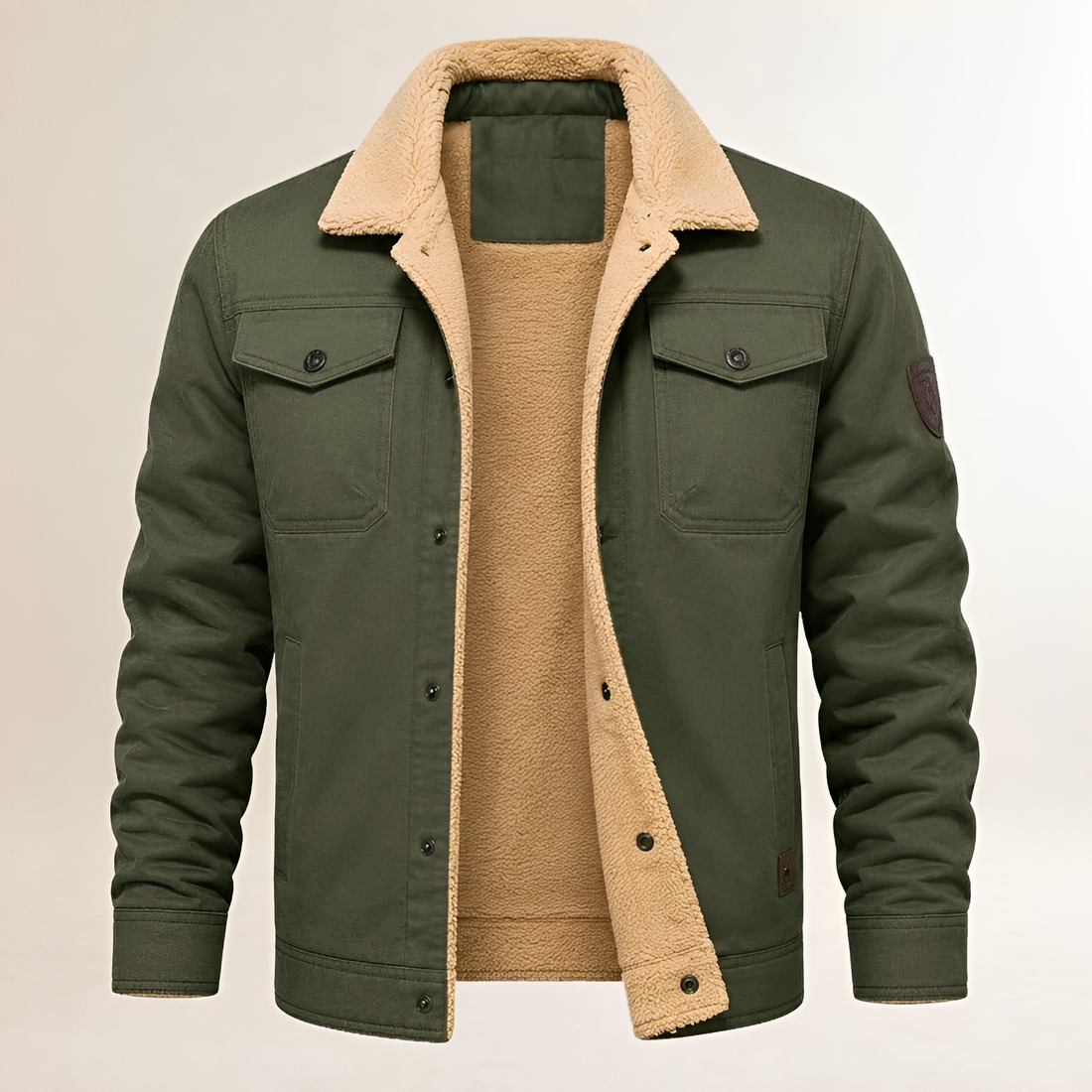 Campera para hombre con cierre de snaps y bolsillo en el pecho