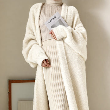 Cardigan largo para mujer con corte oversize y abertura frontal
