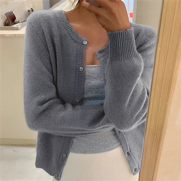 Cardigan mujer con botones, puños acanalados y corte regular