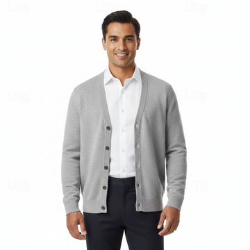 Cardigan para hombre con escote en V cierre de botones ajuste regular