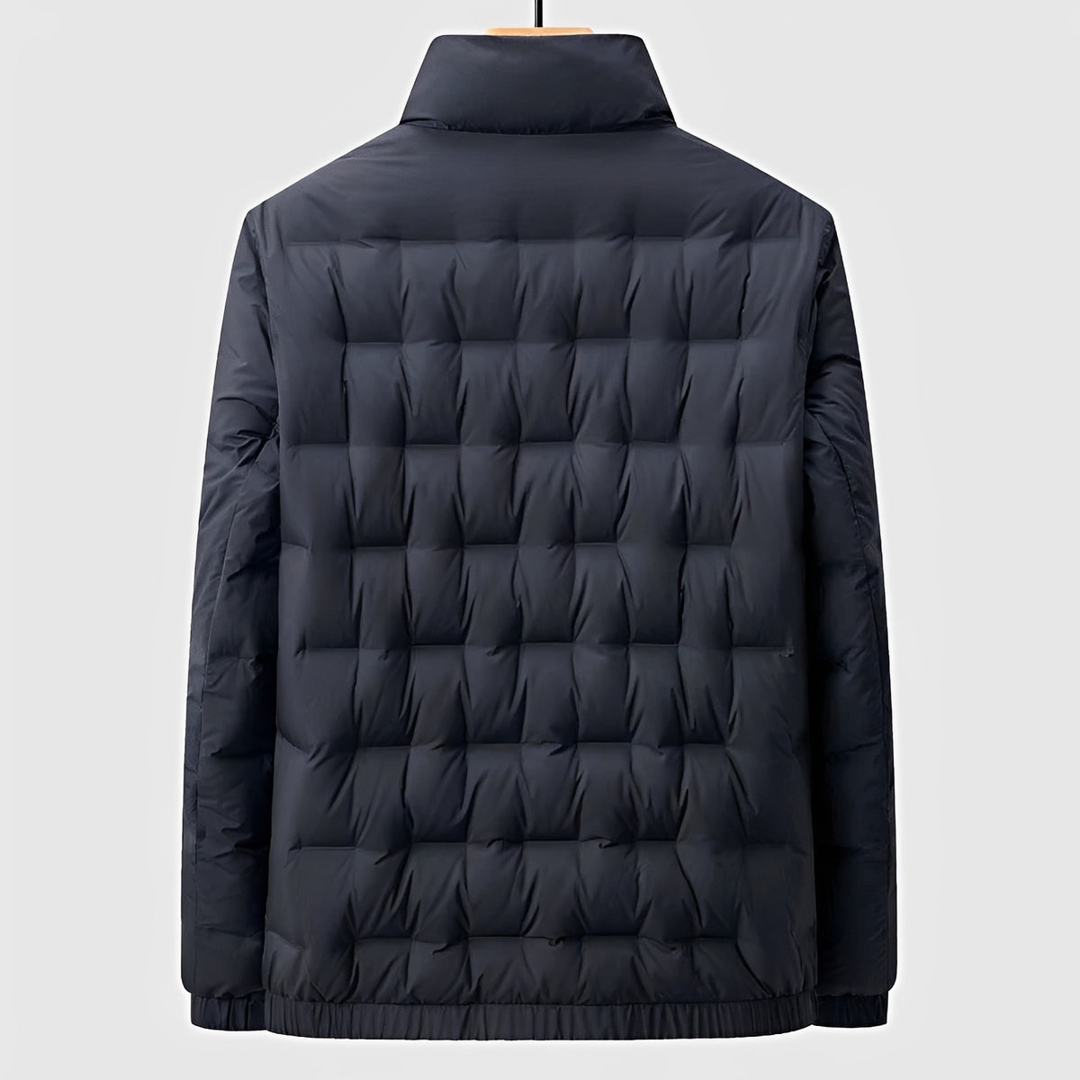 Chaqueta acolchada para hombre con cuello alto y cierre de cremallera ligera