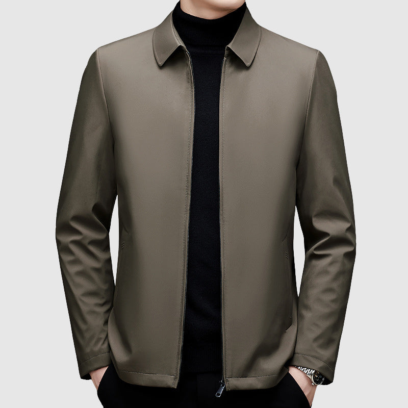 Chaqueta casual para hombre con cierre de cremallera y cuello polo - corte regular
