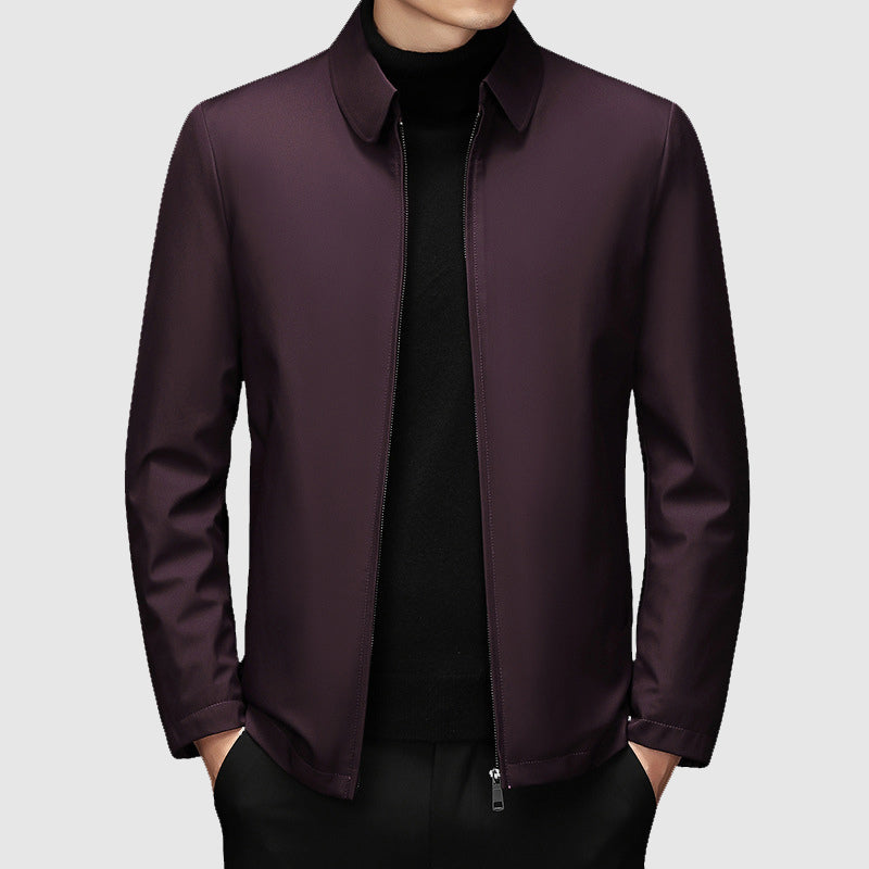 Chaqueta casual para hombre con cierre de cremallera y cuello polo - corte regular
