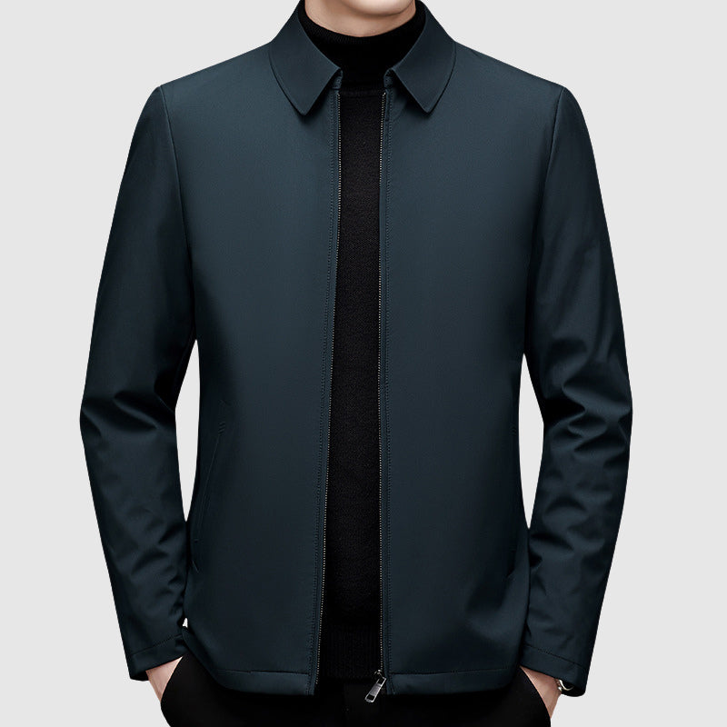 Chaqueta casual para hombre con cierre de cremallera y cuello polo - corte regular