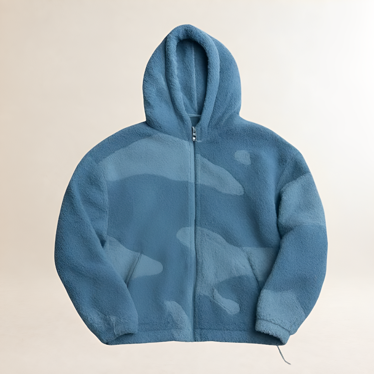 Chaqueta con capucha para hombre con cierre de cremallera y corte relajado
