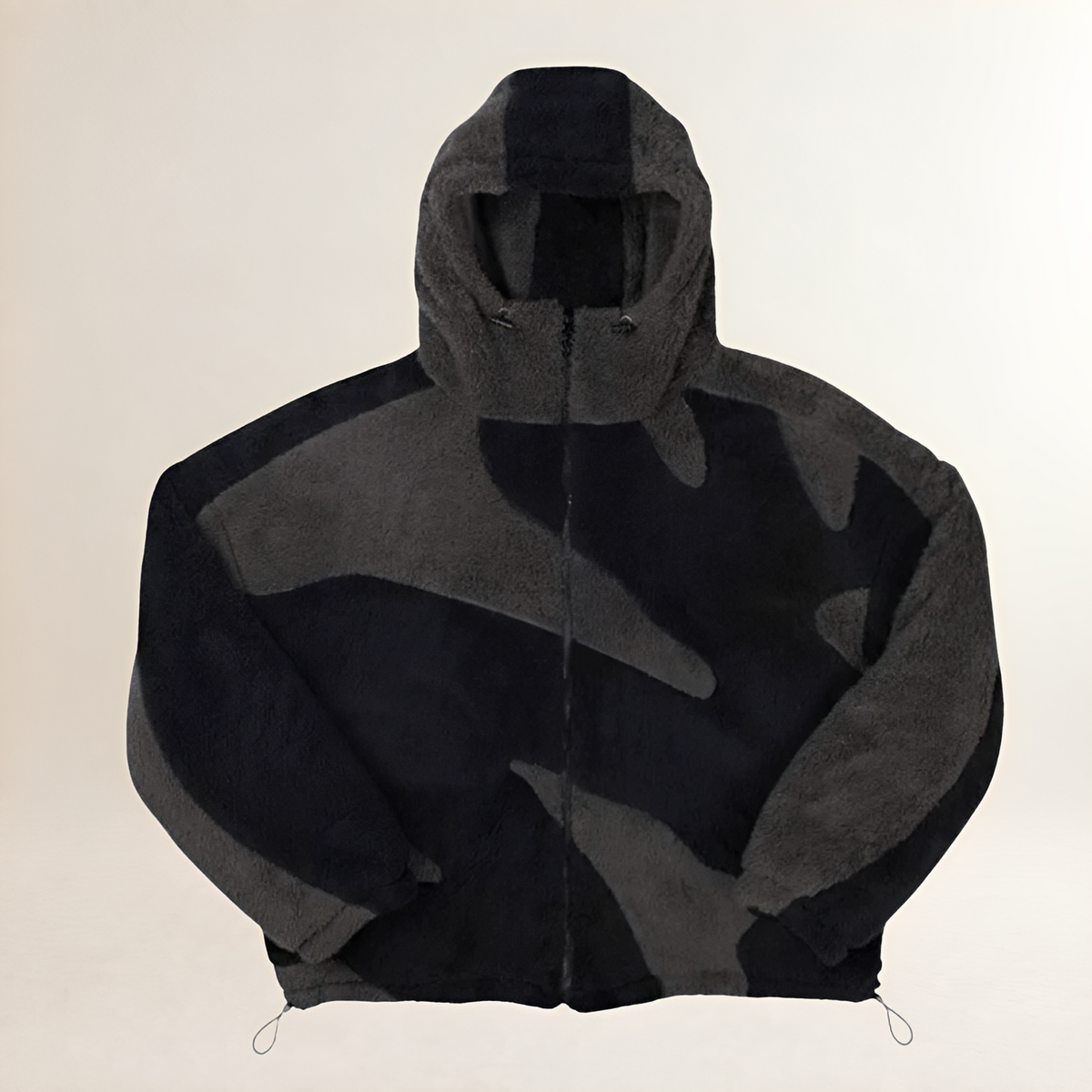 Chaqueta con capucha para hombre con cierre de cremallera y corte relajado