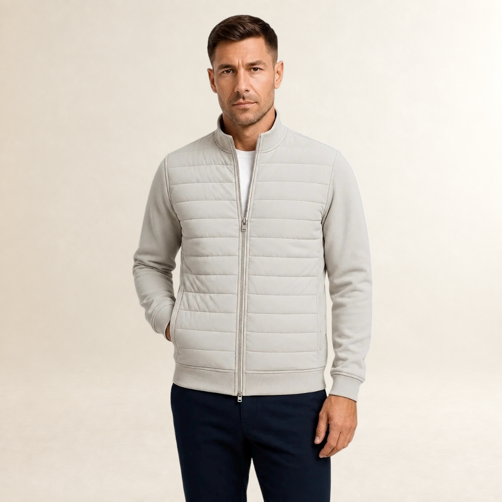 Chaqueta de hombre acolchada con cierre completo y cuello alto