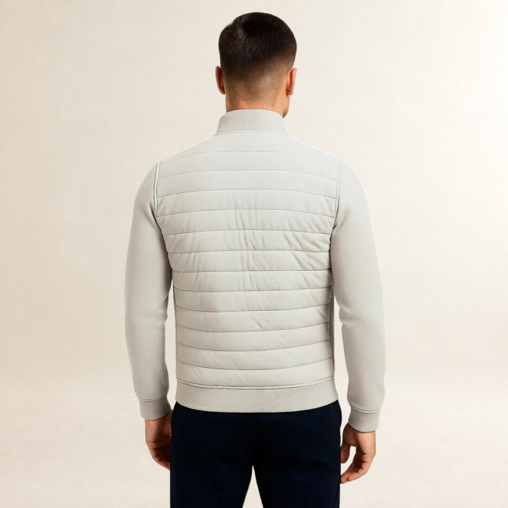 Chaqueta de hombre acolchada con cierre completo y cuello alto