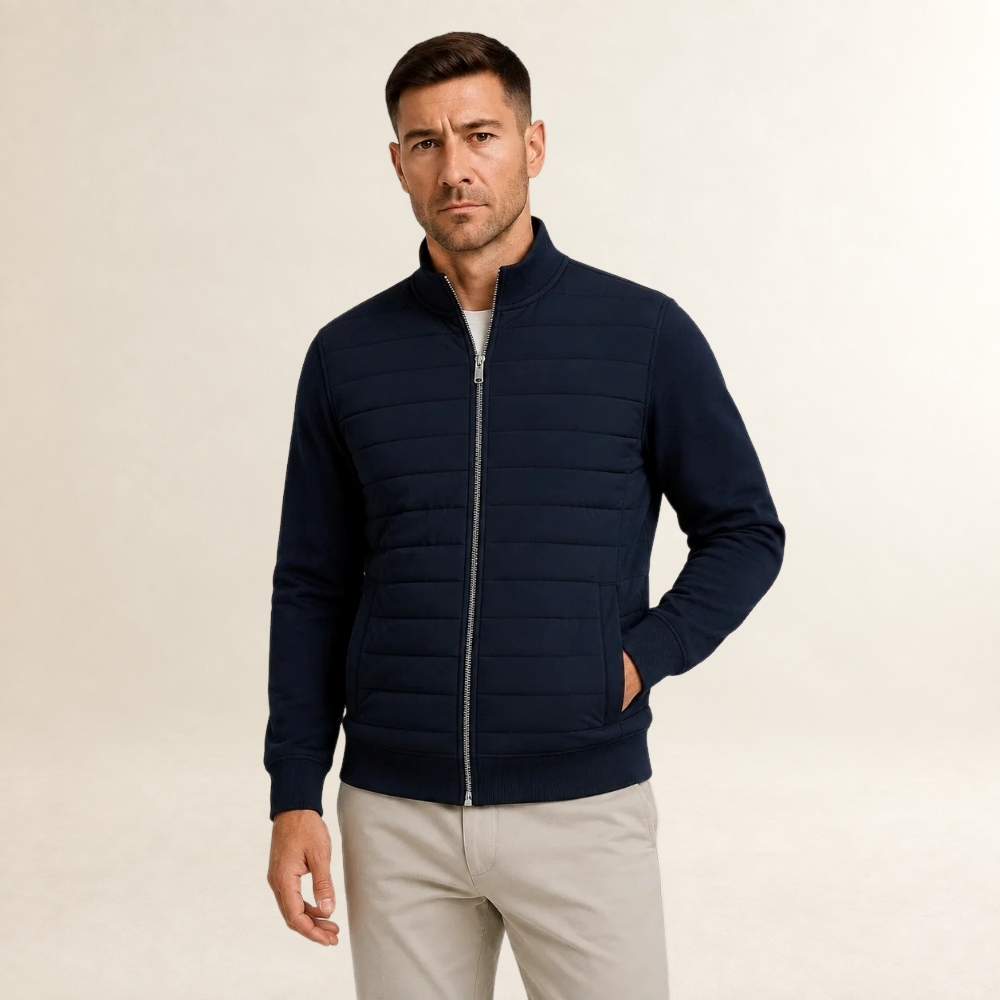 Chaqueta de hombre acolchada con cierre completo y cuello alto