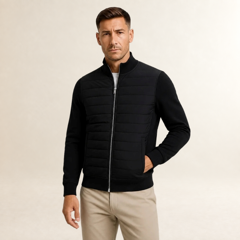 Chaqueta de hombre acolchada con cierre completo y cuello alto