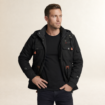 Chaqueta de hombre con capucha y múltiples bolsillos - ajuste ajustable estilo casual