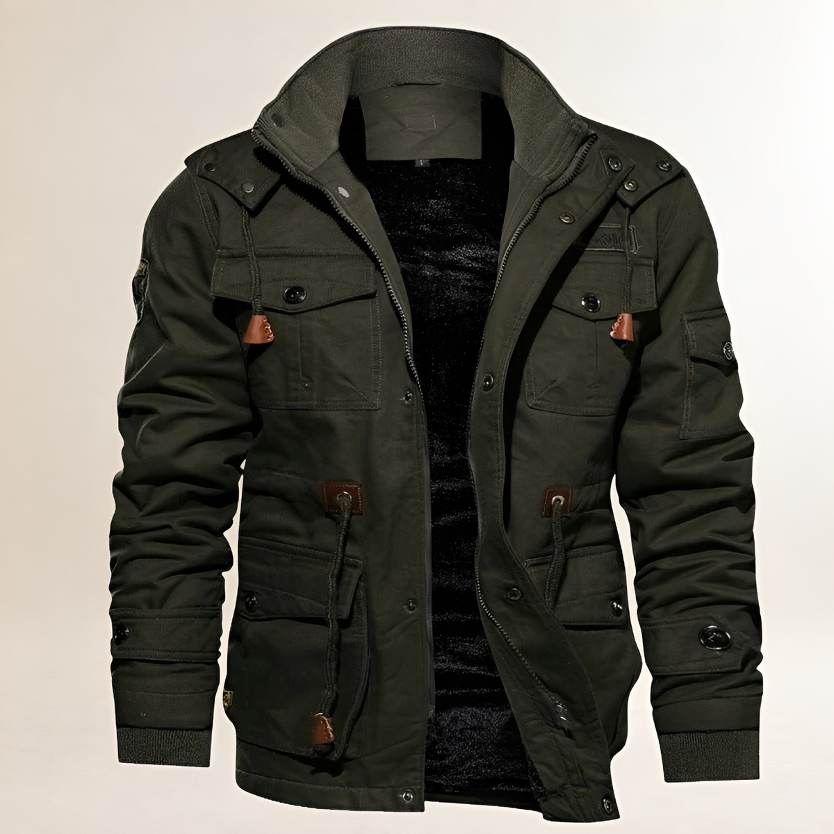 Chaqueta de hombre con capucha y múltiples bolsillos - ajuste ajustable estilo casual