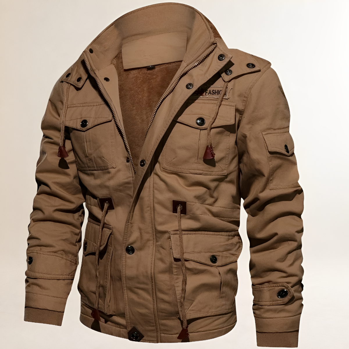 Chaqueta de hombre con capucha y múltiples bolsillos - ajuste ajustable estilo casual