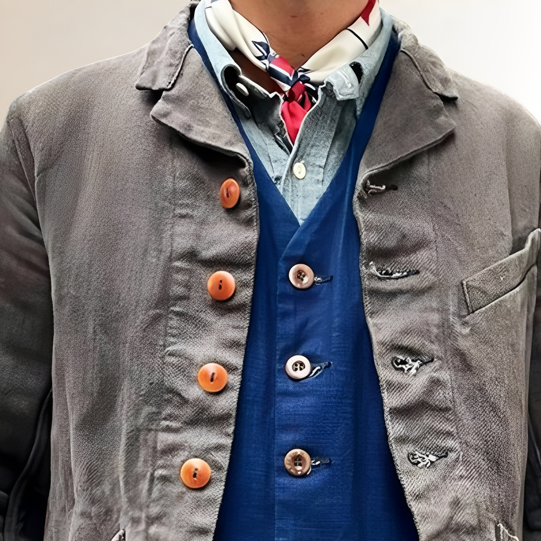Chaqueta de hombre con cuello de solapa y cierre de botones - corte regular