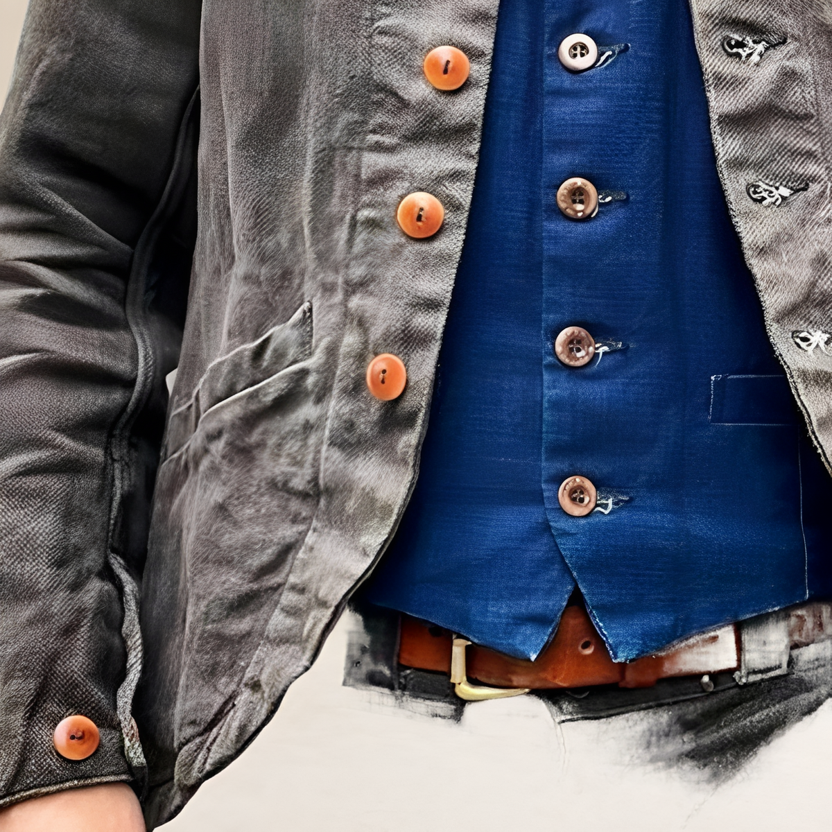 Chaqueta de hombre con cuello de solapa y cierre de botones - corte regular