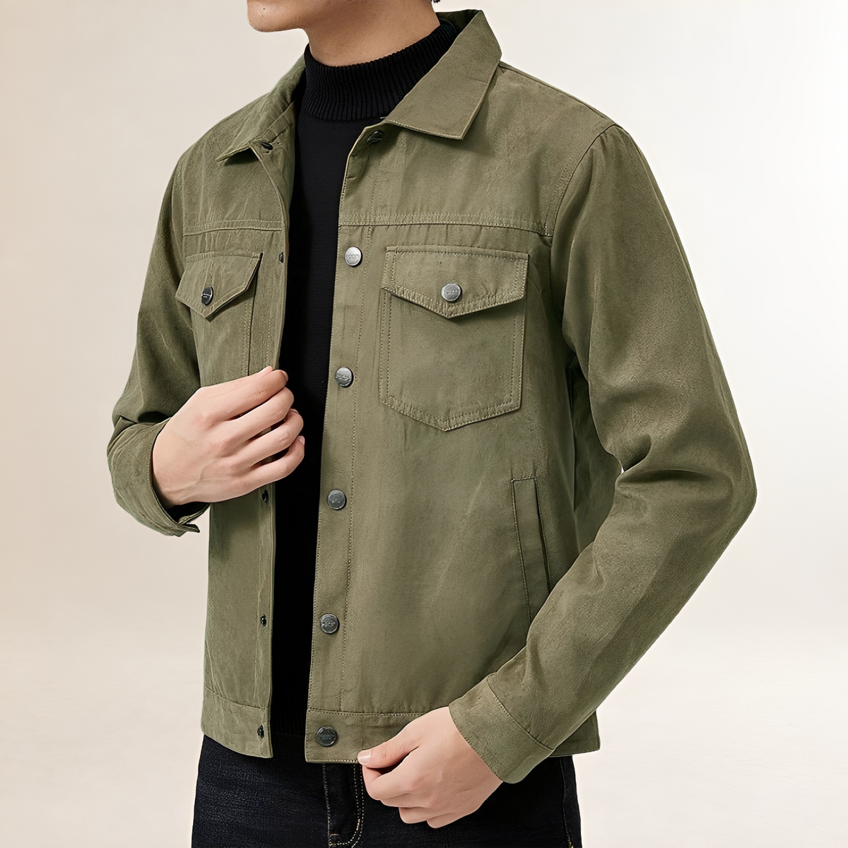 Chaqueta de Hombre de Estilo Clásico con Bolsillos en el Pecho - Corte Regular
