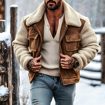Chaqueta de hombre de utilidad con solapa clásica ajuste entallado
